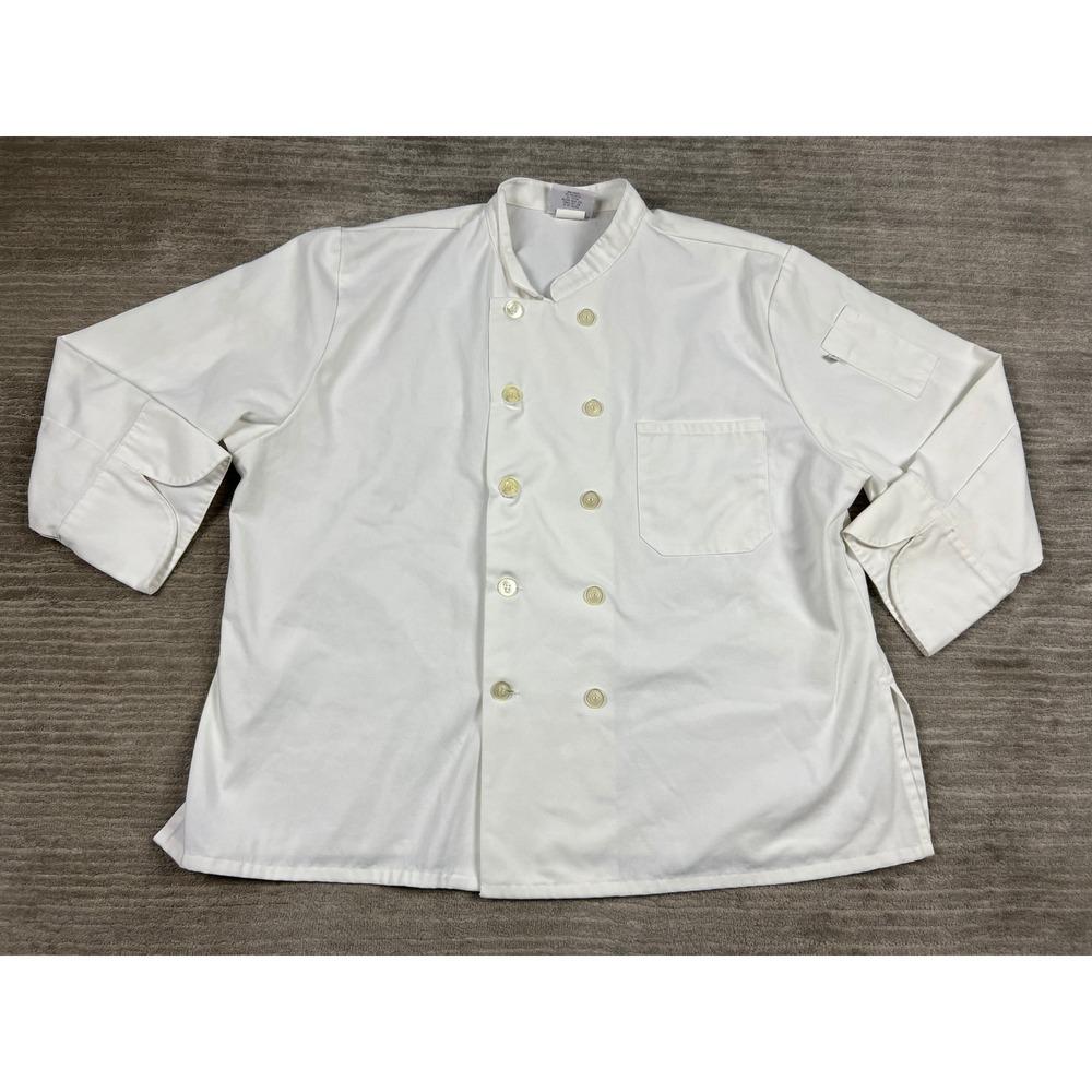 Uncommon Threads Chef Coat Mens 3XL White Double Breasted Twill Utility Jacket